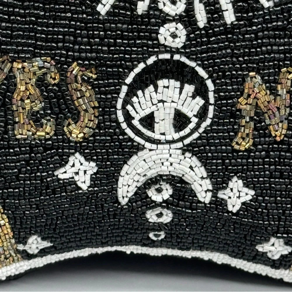 Spooky Night Halloween Ouija Board Planchette Beaded Throw Pillow Spirits Decor
